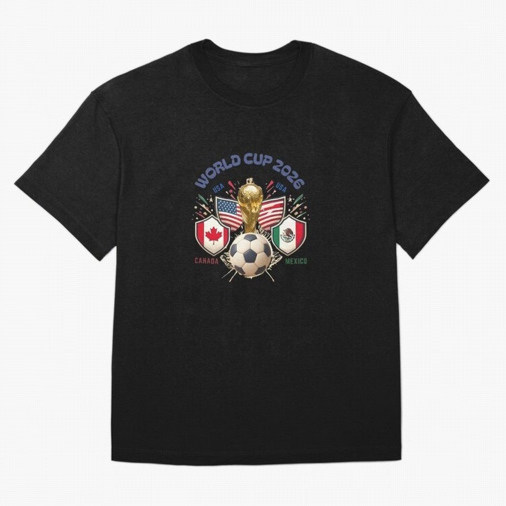 World Cup 2026 Host Nations Crest Oversized T-Shirt Celebrate Match Day Hype around FIFA World Cup 2026 Group Stage, Cristiano Ronaldo, Haaland and CR7, Germany, Global Supporter Spirit, Legendary Goals, National Colors and Tournament Celebration;