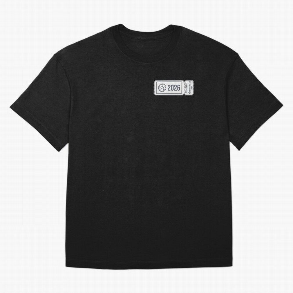 World Cup 2026 EVENT Ticket Admit One Design Oversized T-Shirt Join the Countdown to Global Football Passion for FIFA World Cup 2026 USA Canada Mexico, Highlighting Cristiano Ronaldo, Haaland and CR7, England and Germany, Worldwide Fan Energy,