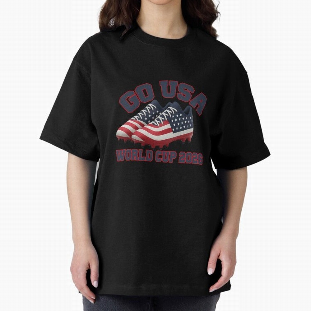 Go Usa. Usa 2026 World Cup 2026 World Cup Soccer Usa Soccer Usa Men Oversized T-Shirt Feel Global Football Passion for FIFA World Cup 2026, Driven by Haaland, Brazil, Football Passion, Legendary Performances, Festival Vibes and Supporter Community;
