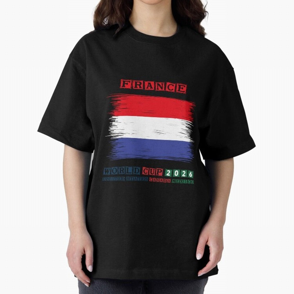 FRANCE WORLD CUP 2026 Oversized T-Shirt Carry the Dream of FIFA World Cup 2026 Group Stage Spirit, Featuring France and Portugal, Haaland, Worldwide Fan Energy, Dramatic Goals, Stadium Lights and Championship Celebrations; Perfect for Fans,
