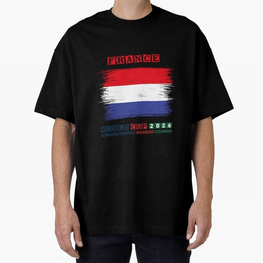 FRANCE WORLD CUP 2026 Oversized T-Shirt Carry the Dream of FIFA World Cup 2026 Group Stage Spirit, Featuring France and Portugal, Haaland, Worldwide Fan Energy, Dramatic Goals, Stadium Lights and Championship Celebrations; Perfect for Fans,