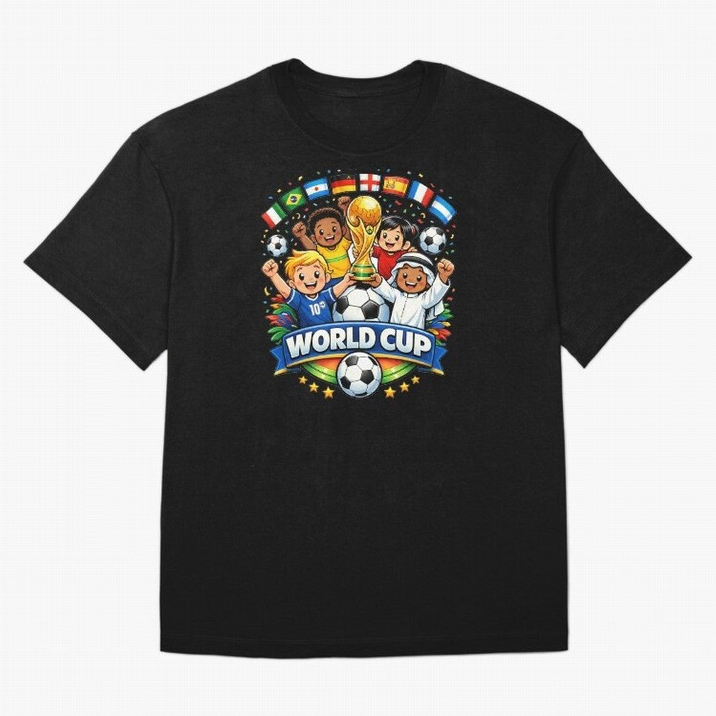 World Cup Football Oversized T-Shirt Live the Energy of FIFA World Cup 2026 Group Stage for Fans of Mbappe and Spain and Netherlands, Bringing Soccer Culture, Superstar Moments, National Team Dreams and Competitive Fire; Perfect for Supporters Who
