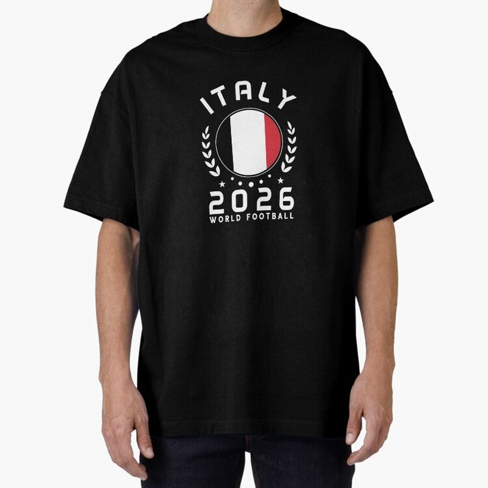 World Cup 2026 Italy Football Fan Italian Supporter T-Shirt_88563599 Oversized T-Shirt Celebrate Football Dreams Across FIFA World Cup 2026 Group Stage for Fans of Cristiano Ronaldo, Haaland and CR7 and Portugal, Spain and Germany, Bringing Goal