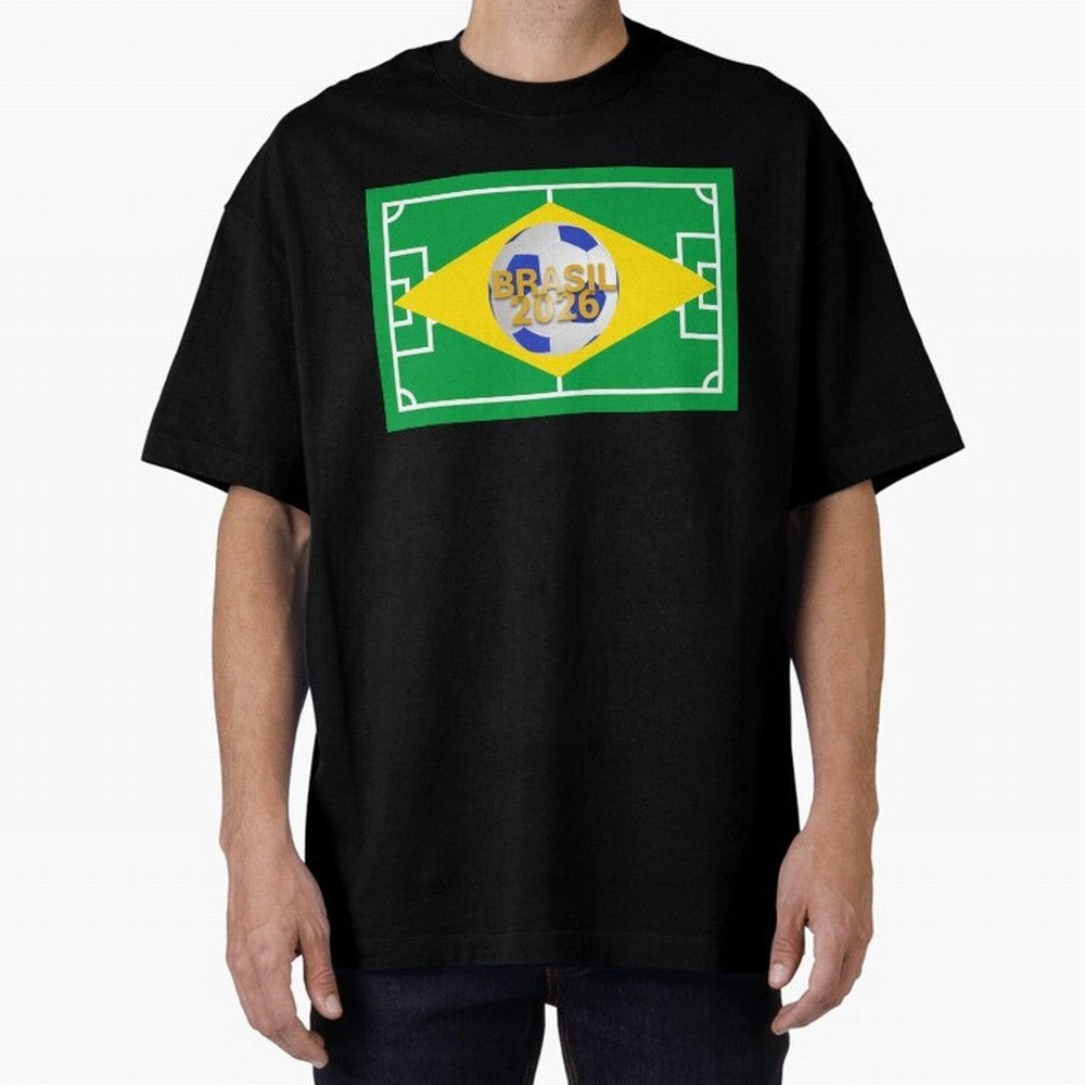 Brazil World Cup 2026 Oversized T-Shirt Turn Up for the FIFA World Cup 2026 USA Canada Mexico Journey through Messi, CR7 and Mbappe Highlights, Brazil Pride, Retro Football Energy, Iconic Rivalries, Trophy Chase Drama and Stadium Atmosphere; Made