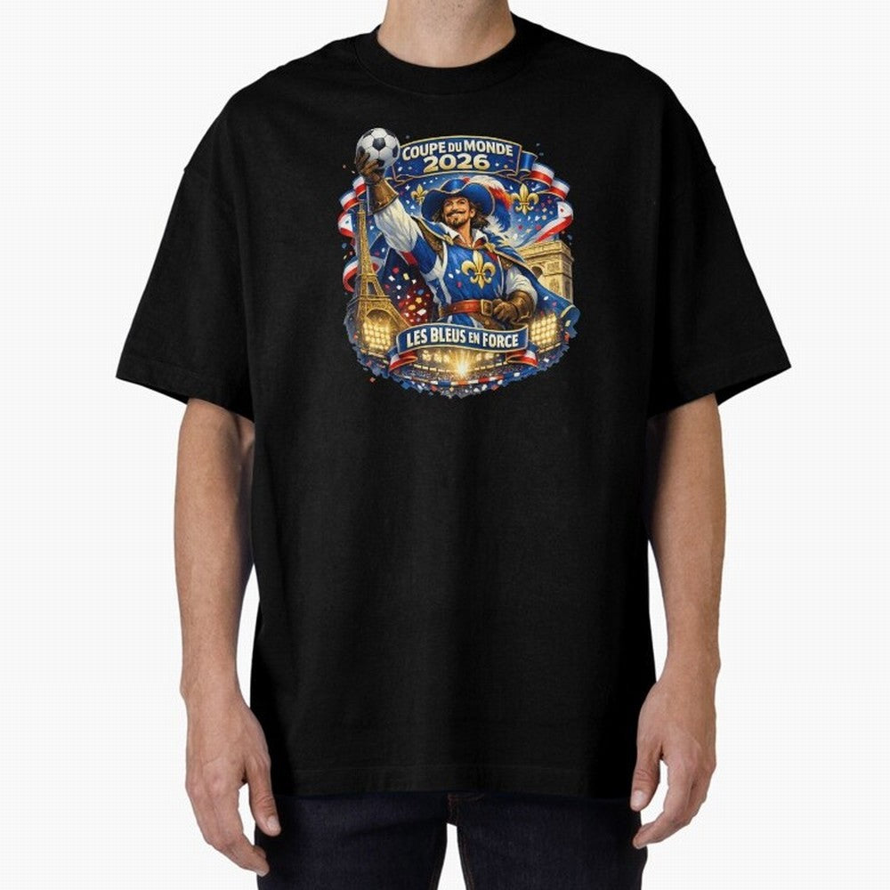 France World Cup 2026 Supporter Oversized T-Shirt Share the Excitement of Global Football Passion for FIFA World Cup 2026, Celebrating Mbappe, Brazil, Portugal and Argentina, Soccer Culture, Superstar Moments, National Team Dreams and Competitive