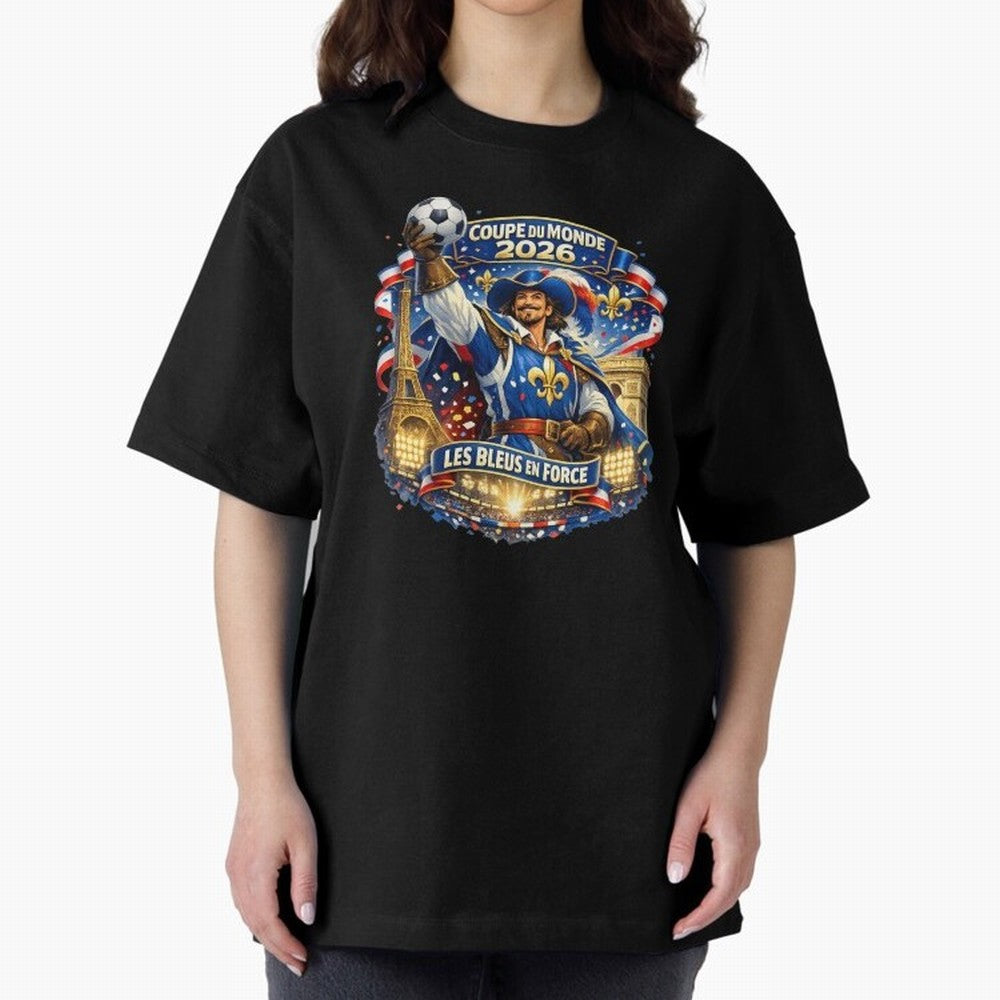 France World Cup 2026 Supporter Oversized T-Shirt Share the Excitement of Global Football Passion for FIFA World Cup 2026, Celebrating Mbappe, Brazil, Portugal and Argentina, Soccer Culture, Superstar Moments, National Team Dreams and Competitive