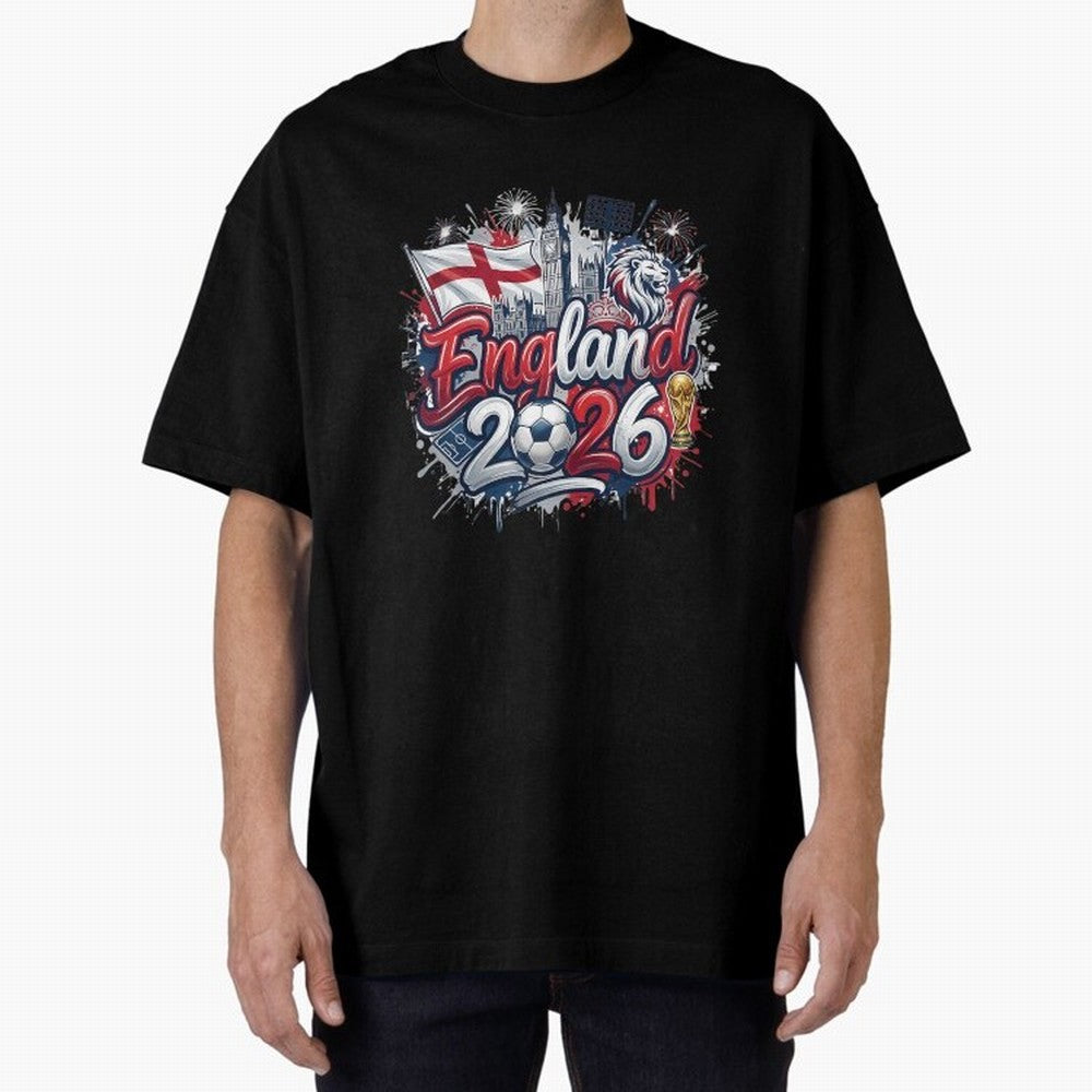 England World Cup 2026 Football Legacy Oversized T-Shirt Make Your Look Match Match Day Hype around FIFA World Cup 2026 USA Canada Mexico, CR7 and Messi, England and Germany, Stadium Chants, National Pride, Trophy Dreams and Unforgettable Football