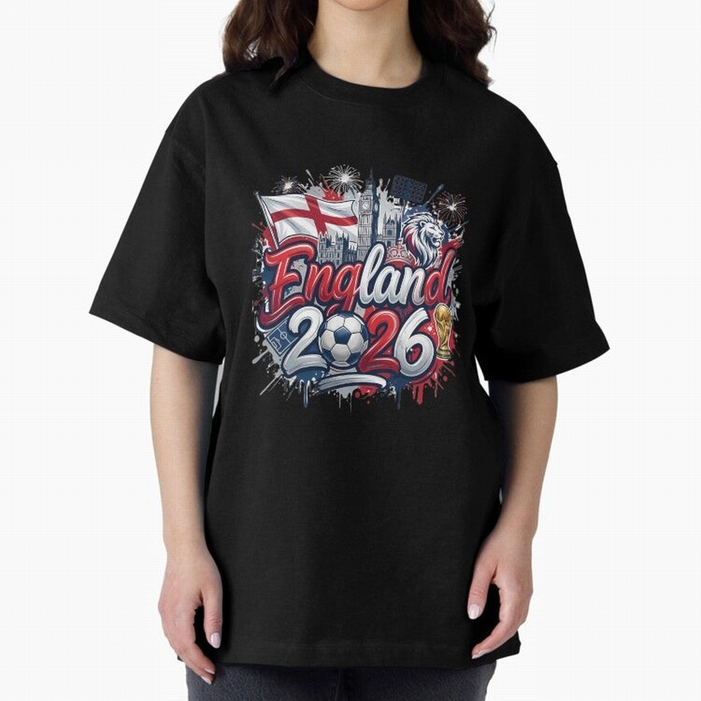 England World Cup 2026 Football Legacy Oversized T-Shirt Make Your Look Match Match Day Hype around FIFA World Cup 2026 USA Canada Mexico, CR7 and Messi, England and Germany, Stadium Chants, National Pride, Trophy Dreams and Unforgettable Football