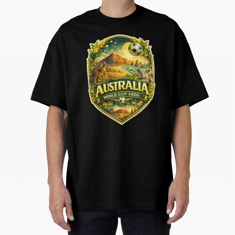 Australia FIFA World Cup 2026 Great Barrier Reef Outback Kangaroo Coast Oversized T-Shirt Feel the Roar of Match Day Hype around FIFA World Cup 2026 USA Canada Mexico, Mbappe, Argentina, France and Brazil, Classic Soccer Heritage, Championship