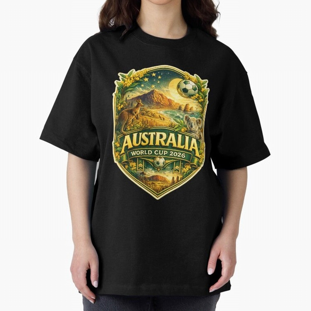 Australia FIFA World Cup 2026 Great Barrier Reef Outback Kangaroo Coast Oversized T-Shirt Feel the Roar of Match Day Hype around FIFA World Cup 2026 USA Canada Mexico, Mbappe, Argentina, France and Brazil, Classic Soccer Heritage, Championship