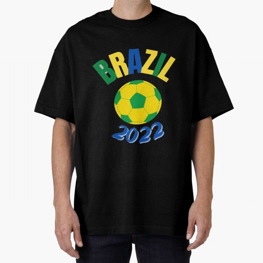 Brazil FIFA world cup 2022 T shirt Oversized T-Shirt Follow the Road to FIFA World Cup 2026 Featuring Cristiano Ronaldo, Haaland and CR7, England, France and Netherlands Energy, Goal Celebration Energy, Supporter Heritage, Football Icons and