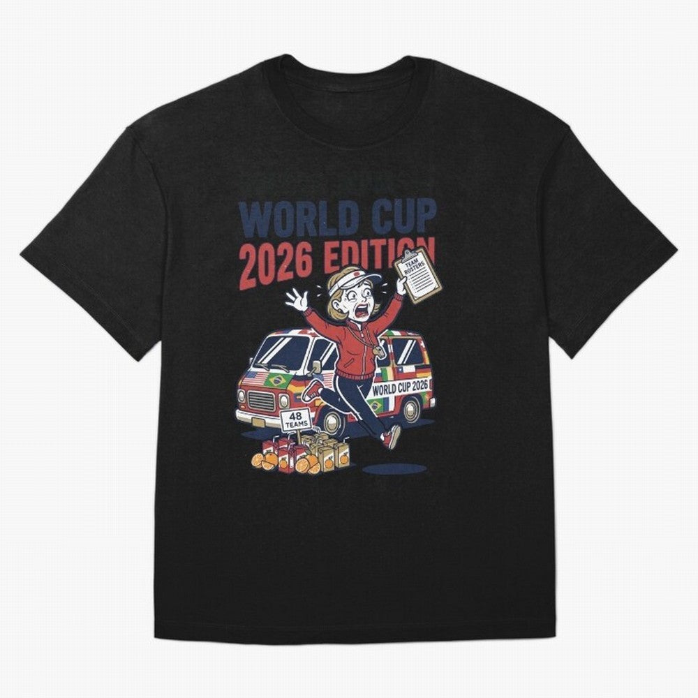 Soccer Mom ¡ª World Cup 2026 Edition V2 Oversized T-Shirt Fuel the Hype around Match Day Hype around FIFA World Cup 2026 Group Stage, Haaland and Mbappe, Brazil, Retro Football Energy, Iconic Rivalries, Trophy Chase Drama and Stadium Atmosphere;