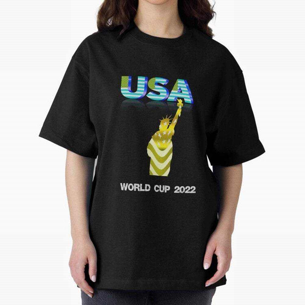 USA World Cup 2022 Oversized T-Shirt Represent the Passion of FIFA World Cup 2026 Group Stage Spirit, Featuring Portugal, Haaland and Mbappe, Football Passion, Legendary Performances, Festival Vibes and Supporter Community; Created for Match Day