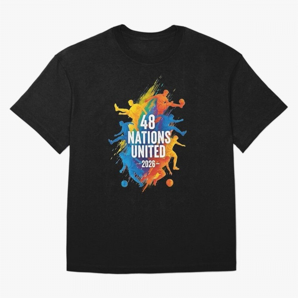 The Unity of World Football Oversized T-Shirt Honor Football Greatness during Global Football Passion for FIFA World Cup 2026 USA Canada Mexico, Inspired by Cristiano Ronaldo, Haaland and CR7, Portugal, Football Festival Excitement, Trophy