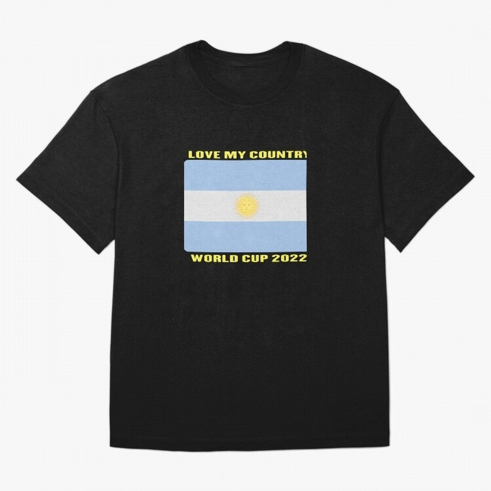 I Love My Country Argentina World Cup 2022 Oversized T-Shirt Show Your Love for Global Football Passion for FIFA World Cup 2026 Group Stage, Inspired by CR7, Portugal, Spain and Germany, Fan Favorite Moments, National Team Passion, Big Match Drama