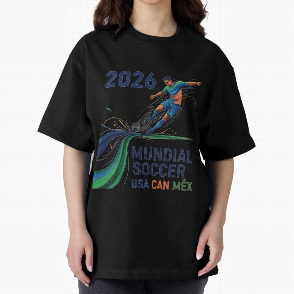 Triangular Goal Art 2026 Oversized T-Shirt Treasure FIFA World Cup 2026 USA Canada Mexico Built around Neymar, England, France and Netherlands Energy, Stadium Chants, National Pride, Trophy Dreams and Unforgettable Football Memories; Ideal for Fans