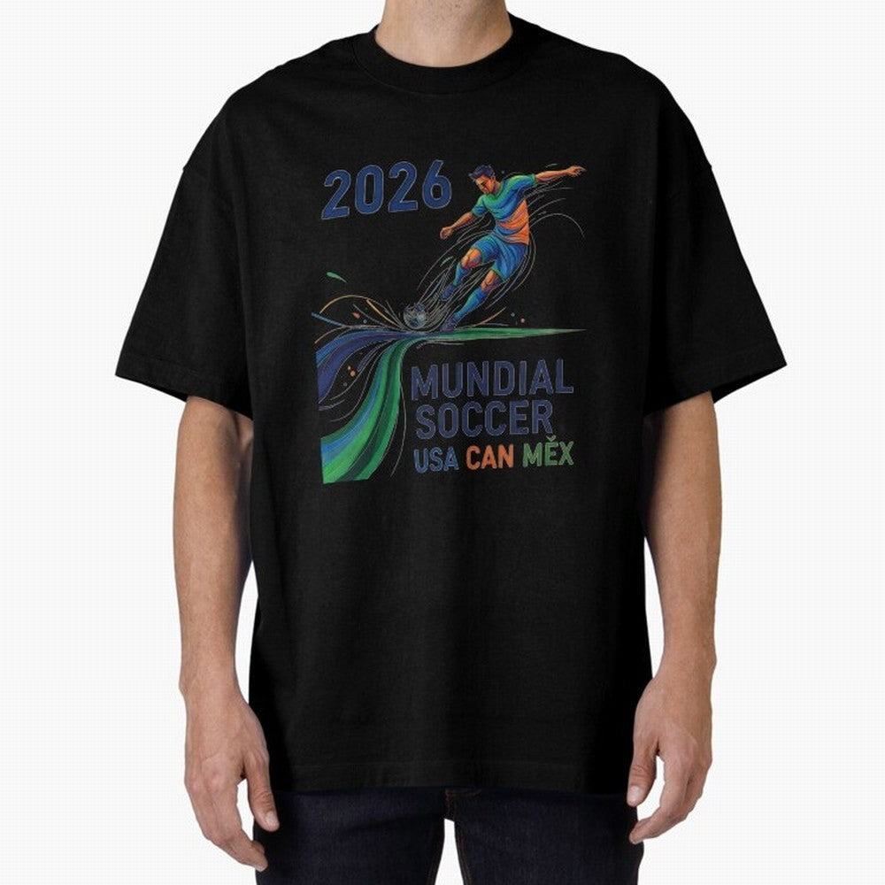 Triangular Goal Art 2026 Oversized T-Shirt Treasure FIFA World Cup 2026 USA Canada Mexico Built around Neymar, England, France and Netherlands Energy, Stadium Chants, National Pride, Trophy Dreams and Unforgettable Football Memories; Ideal for Fans