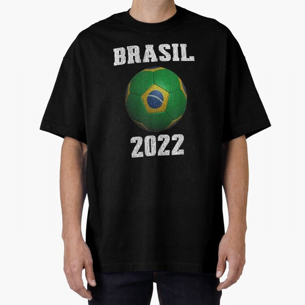 Brasil Flag Soccer Jersey Football Graphic Design T-Shirt Oversized T-Shirt Bring a Champion Mindset to Global Football Passion for FIFA World Cup 2026, Celebrating Haaland and Mbappe, Brazil, Stadium Chants, National Pride, Trophy Dreams and