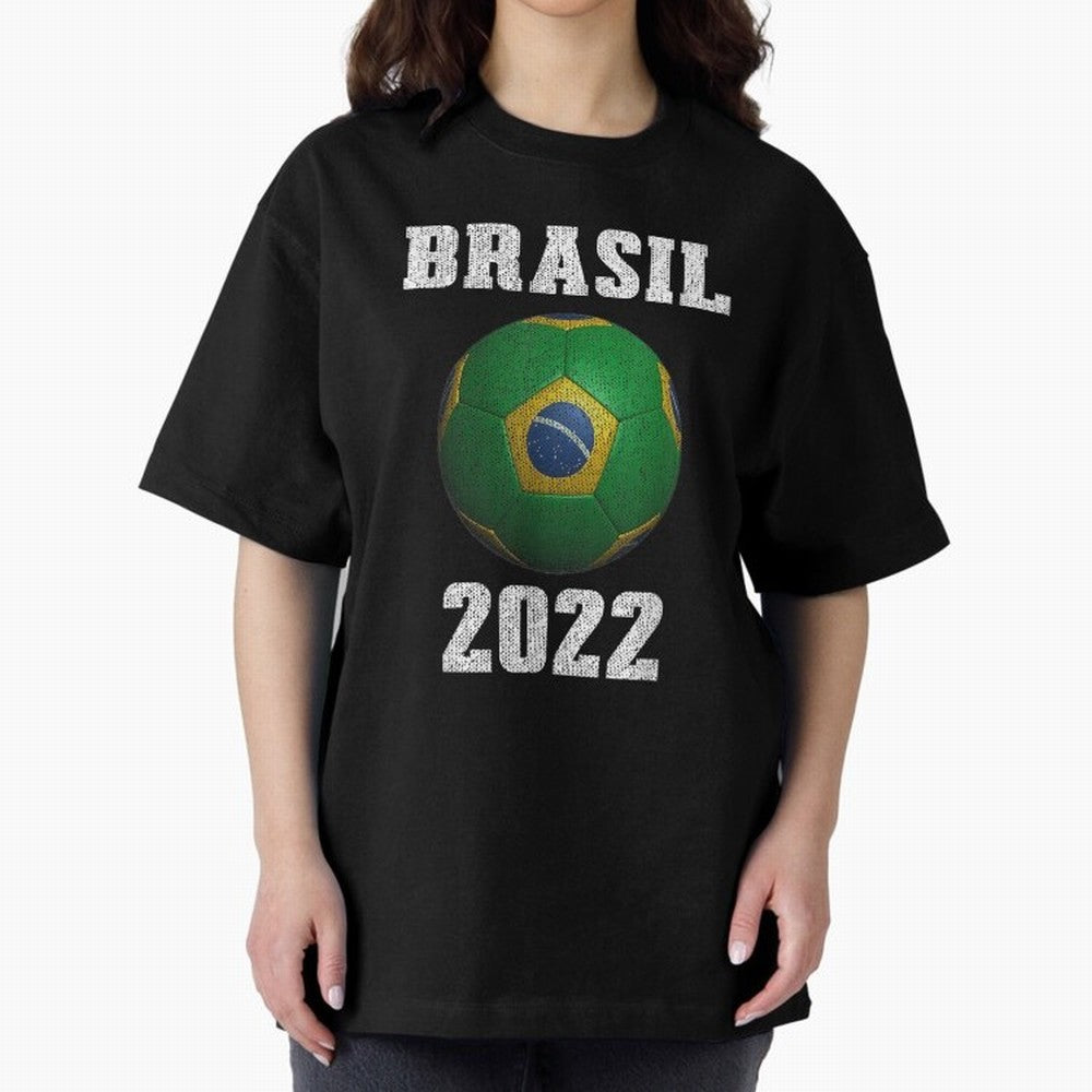 Brasil Flag Soccer Jersey Football Graphic Design T-Shirt Oversized T-Shirt Bring a Champion Mindset to Global Football Passion for FIFA World Cup 2026, Celebrating Haaland and Mbappe, Brazil, Stadium Chants, National Pride, Trophy Dreams and