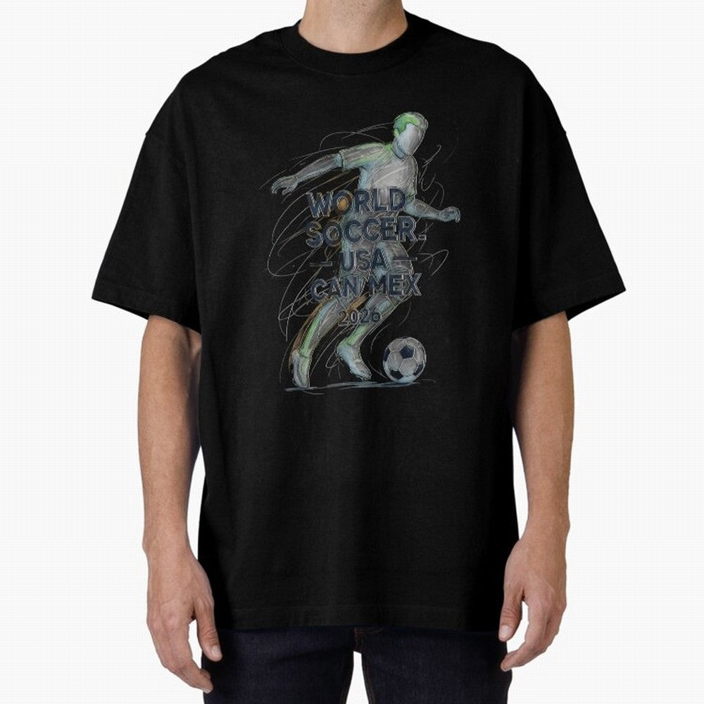 Triumphant Kick 2026 Oversized T-Shirt Honor the Football Icons of FIFA World Cup 2026 for Fans of Messi and Portugal, Bringing Fan Favorite Moments, National Team Passion, Big Match Drama and Soccer History; Ideal for Football Dads, Football Moms,