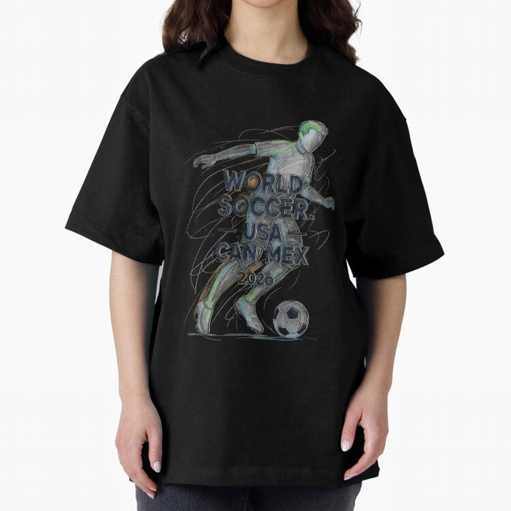 Triumphant Kick 2026 Oversized T-Shirt Honor the Football Icons of FIFA World Cup 2026 for Fans of Messi and Portugal, Bringing Fan Favorite Moments, National Team Passion, Big Match Drama and Soccer History; Ideal for Football Dads, Football Moms,