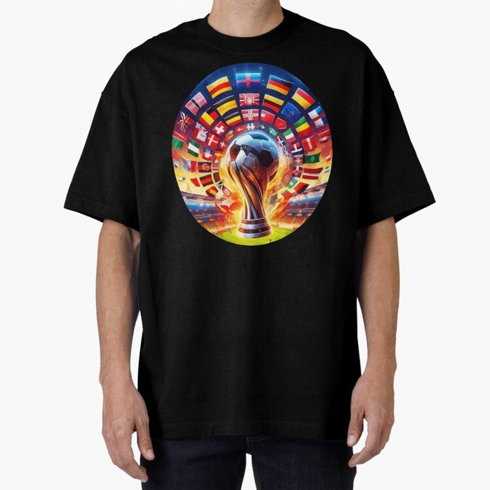 Global Football Fever (The Road to Victory) Oversized T-Shirt Celebrate the Road through FIFA World Cup 2026 Celebrating Messi, Argentina and Brazil Energy, Stadium Chants, National Pride, Trophy Dreams and Unforgettable Football Memories; Made for