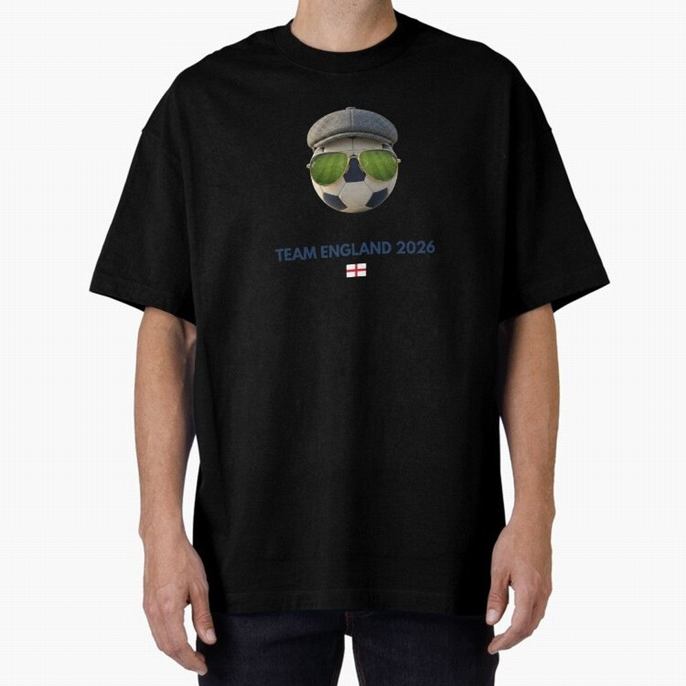 Football Fan Gear: Team England 2026 Oversized T-Shirt Bring a Vintage Feel to FIFA World Cup 2026 Featuring Messi, Neymar and Mbappe, Netherlands Energy, Football Festival Excitement, Trophy Ambitions, Country Rivalries and Star Player Buzz; Made
