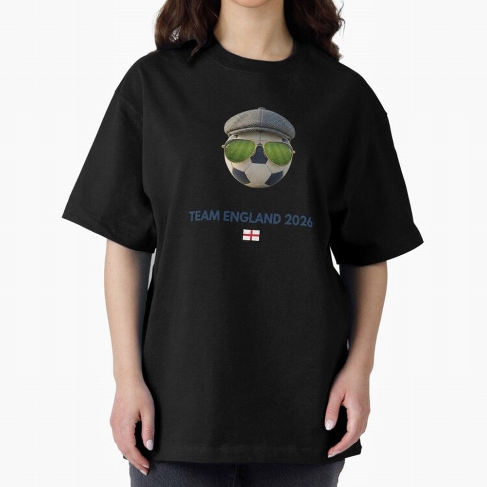 Football Fan Gear: Team England 2026 Oversized T-Shirt Bring a Vintage Feel to FIFA World Cup 2026 Featuring Messi, Neymar and Mbappe, Netherlands Energy, Football Festival Excitement, Trophy Ambitions, Country Rivalries and Star Player Buzz; Made