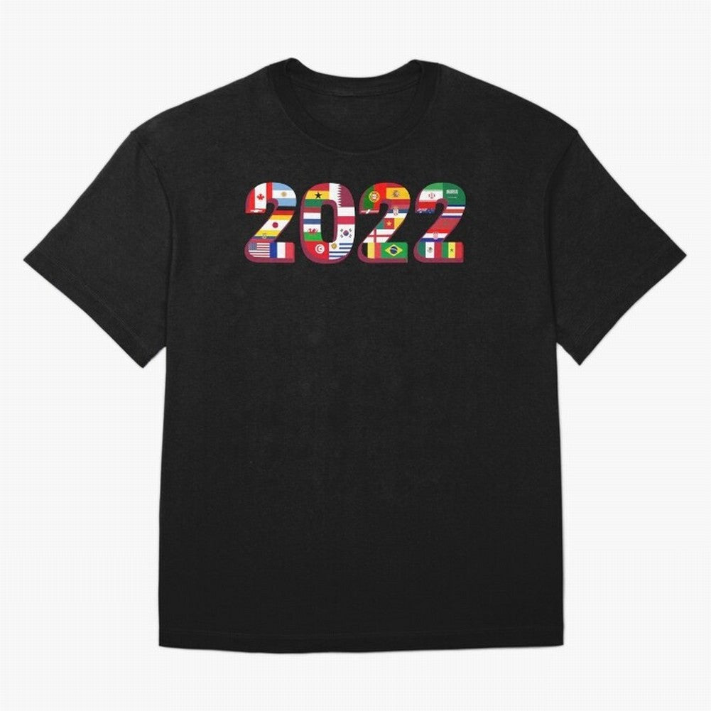 Flags of the 32 Teams that Played in Qatar in 2022 for Football Fans Oversized T-Shirt Bring International Match Energy to Global Football Passion for FIFA World Cup 2026 Group Stage, Highlighting Messi, France and Portugal, Game Day Rituals,