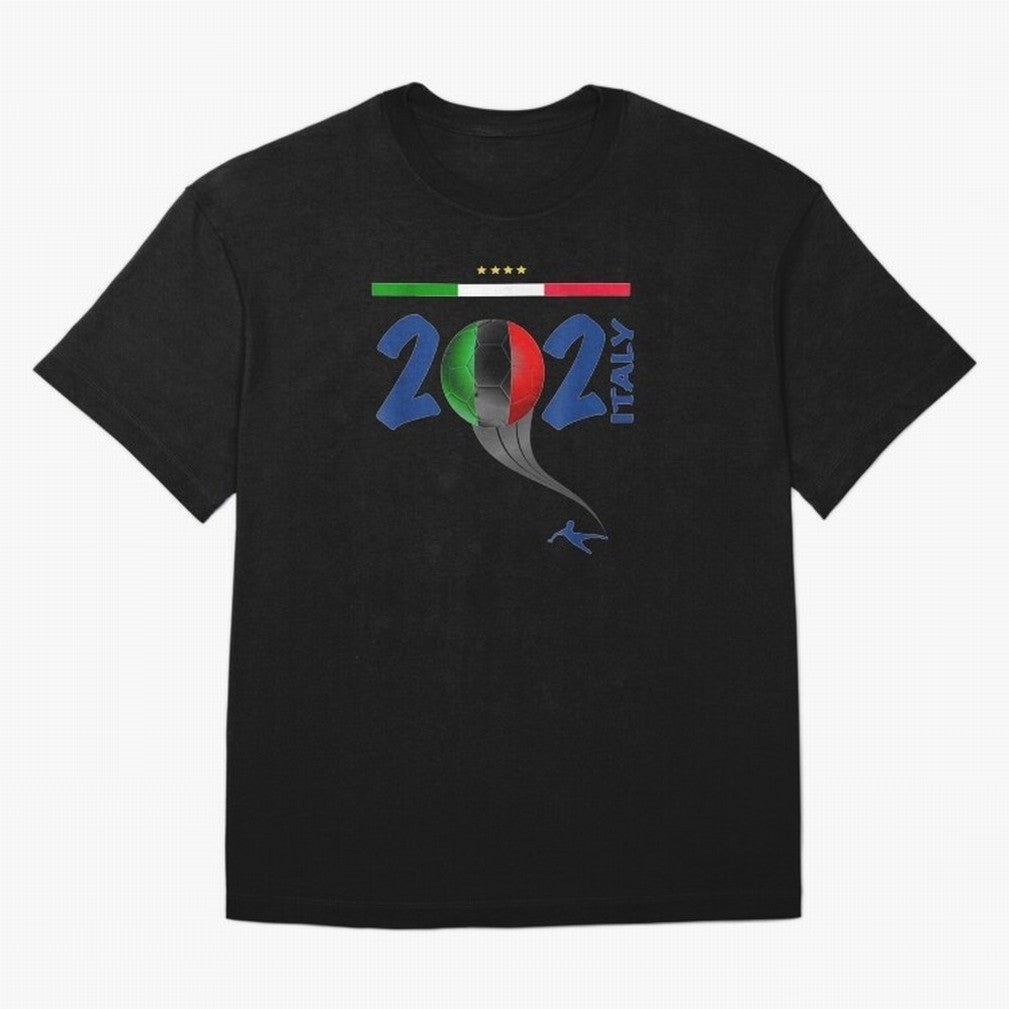 Italy Football - Italian Soccer National Team Oversized T-Shirt Remember Iconic Moments from Global Football Passion for FIFA World Cup 2026 Group Stage, Made for Mbappe and Neymar, England, France and Netherlands, Vintage Soccer Flavor, Modern