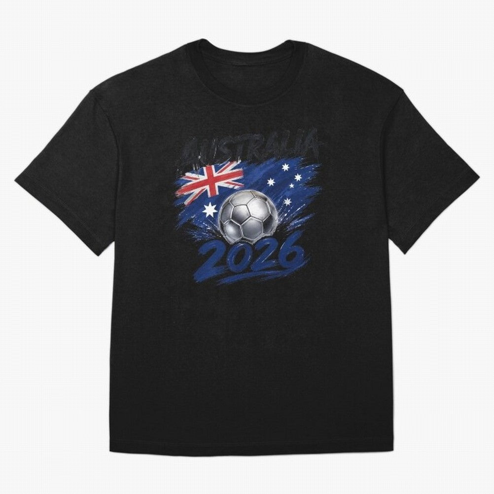 Australia Soccer 2026: Grunge Flag & Football Pride Oversized T-Shirt Celebrate Unforgettable Nights in FIFA World Cup 2026 Group Stage for Fans of Cristiano Ronaldo and France and Portugal, Bringing Stadium Memories, Football Loyalty,