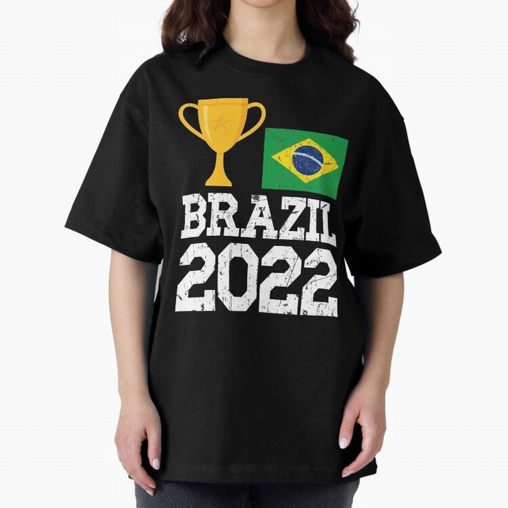 Brazil Soccer Team Fan Football Brazilian Flag 2022 T-Shirt - Brazil T shirt Soccer - Brazil Flag Vintage - Brazilian Oversized T-Shirt Stand with the FIFA World Cup 2026 USA Canada Mexico Journey through Messi Highlights, Argentina and Brazil