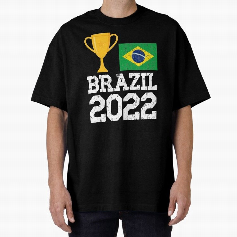 Brazil Soccer Team Fan Football Brazilian Flag 2022 T-Shirt - Brazil T shirt Soccer - Brazil Flag Vintage - Brazilian Oversized T-Shirt Stand with the FIFA World Cup 2026 USA Canada Mexico Journey through Messi Highlights, Argentina and Brazil