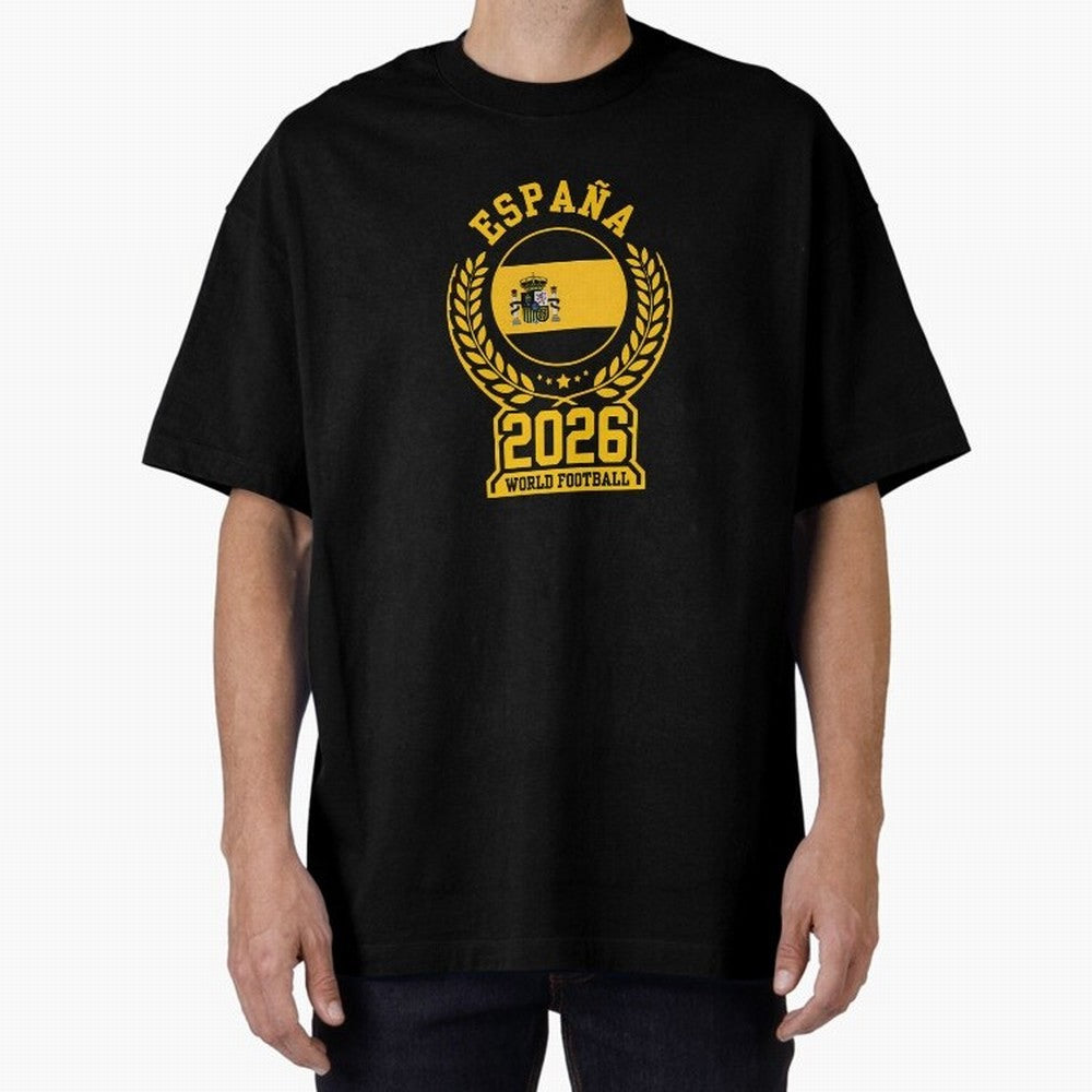 Spain World Football 2026 T-Shirt_87604013 Oversized T-Shirt Showcase the FIFA World Cup 2026 USA Canada Mexico Journey through Messi Highlights, England and Germany Pride, Soccer Culture, Superstar Moments, National Team Dreams and Competitive