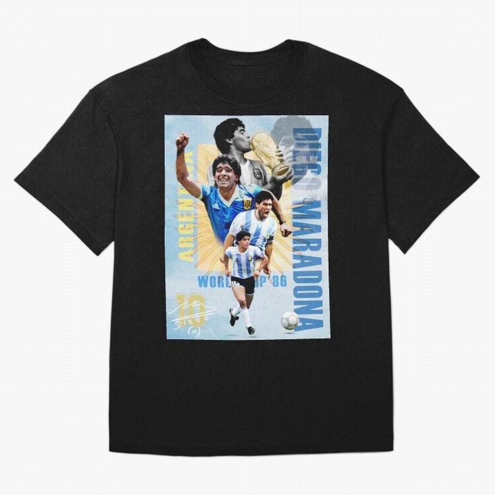 Diego Maradona Argentina Poster - Iconic World Cup Legend Art Print Oversized T-Shirt Celebrate the Road through the FIFA World Cup 2026 Journey through Neymar Highlights, France and Portugal Pride, Fan Favorite Moments, National Team Passion, Big