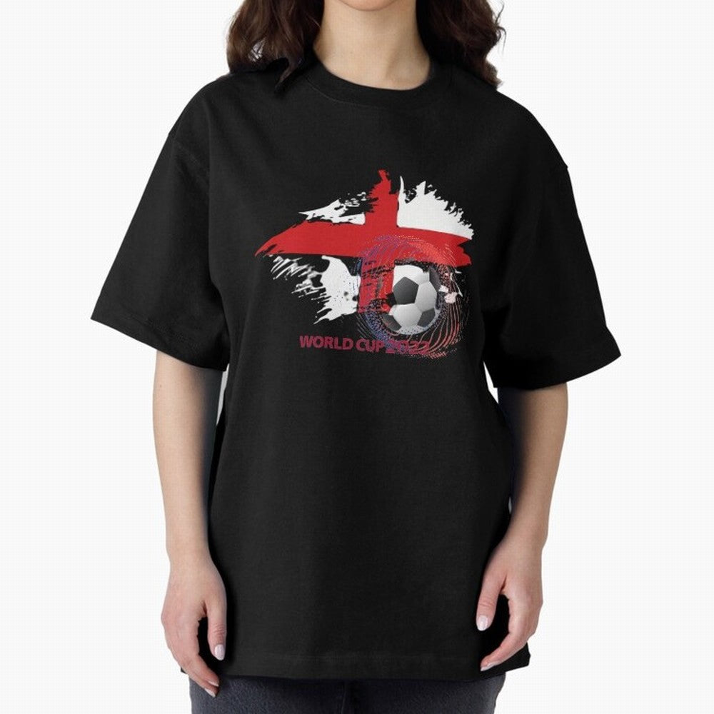 England World Cup 2022 Oversized T-Shirt Keep the Match Day Mood of FIFA World Cup 2026 USA Canada Mexico Spirit, Celebrating Portugal, Spain and Germany, Haaland and Mbappe, Football Festival Excitement, Trophy Ambitions, Country Rivalries and