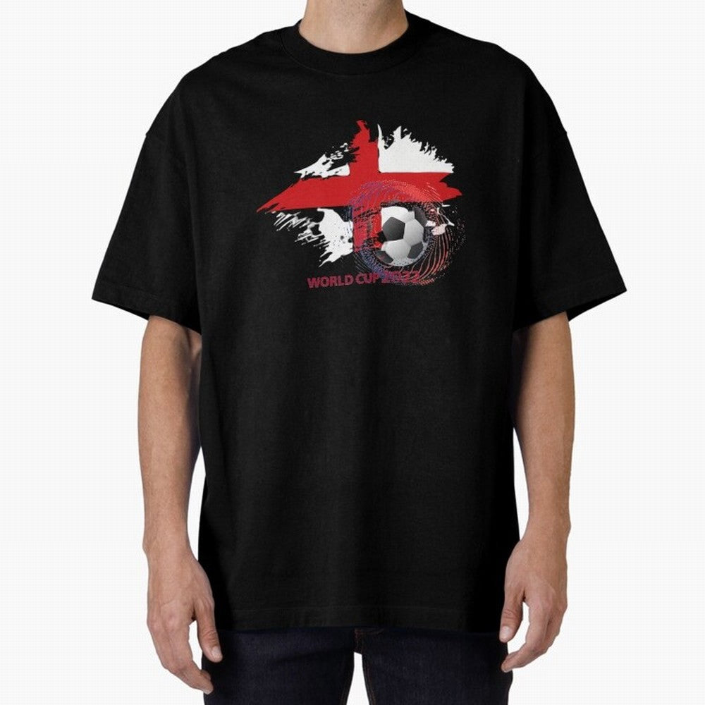 England World Cup 2022 Oversized T-Shirt Keep the Match Day Mood of FIFA World Cup 2026 USA Canada Mexico Spirit, Celebrating Portugal, Spain and Germany, Haaland and Mbappe, Football Festival Excitement, Trophy Ambitions, Country Rivalries and