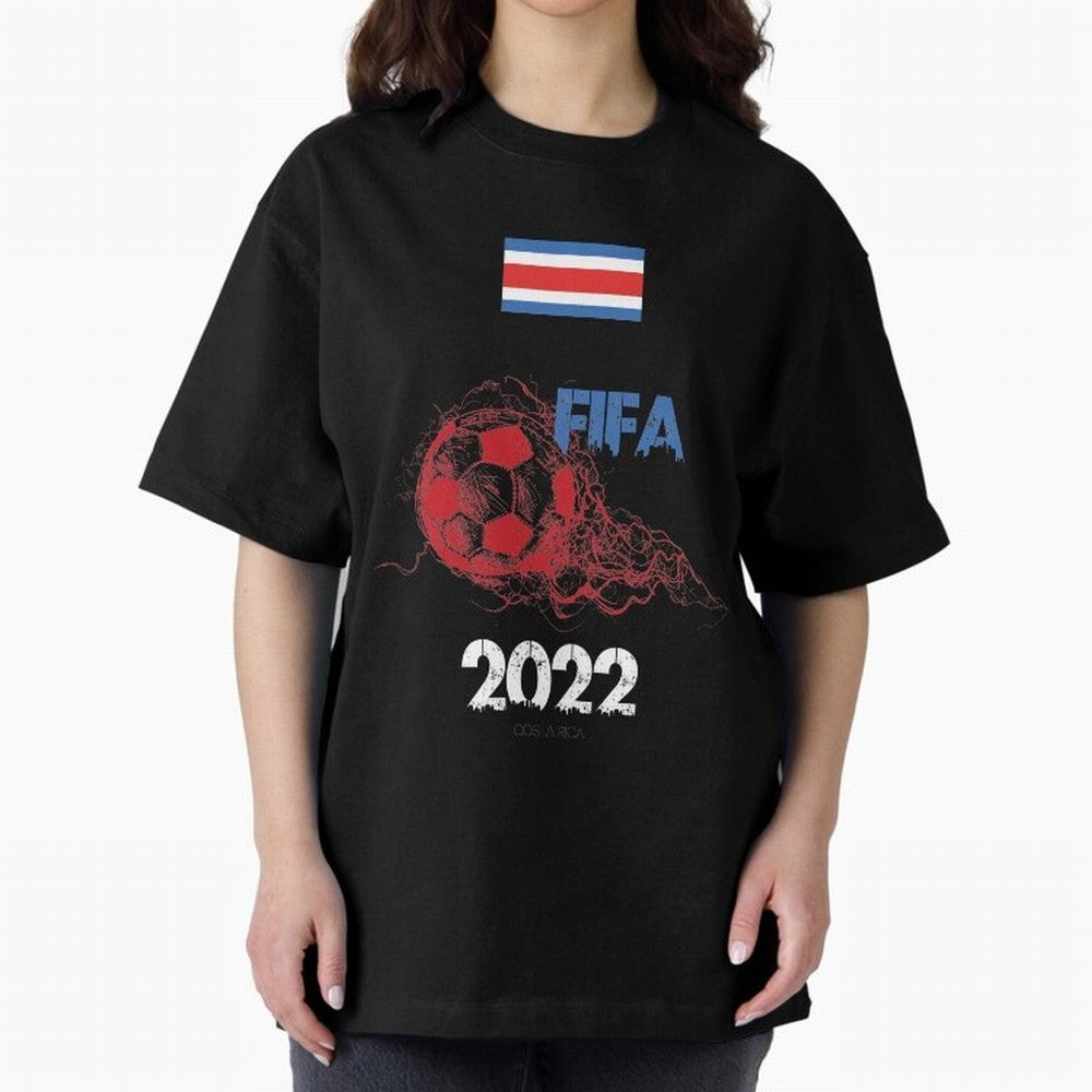 World Cup Qatar 2022 Costa Rica Oversized T-Shirt Make Your Look Match FIFA World Cup 2026 USA Canada Mexico Capturing Cristiano Ronaldo, Germany Energy, Sports Nostalgia, International Competition, Famous Players and Unforgettable Victories; Great