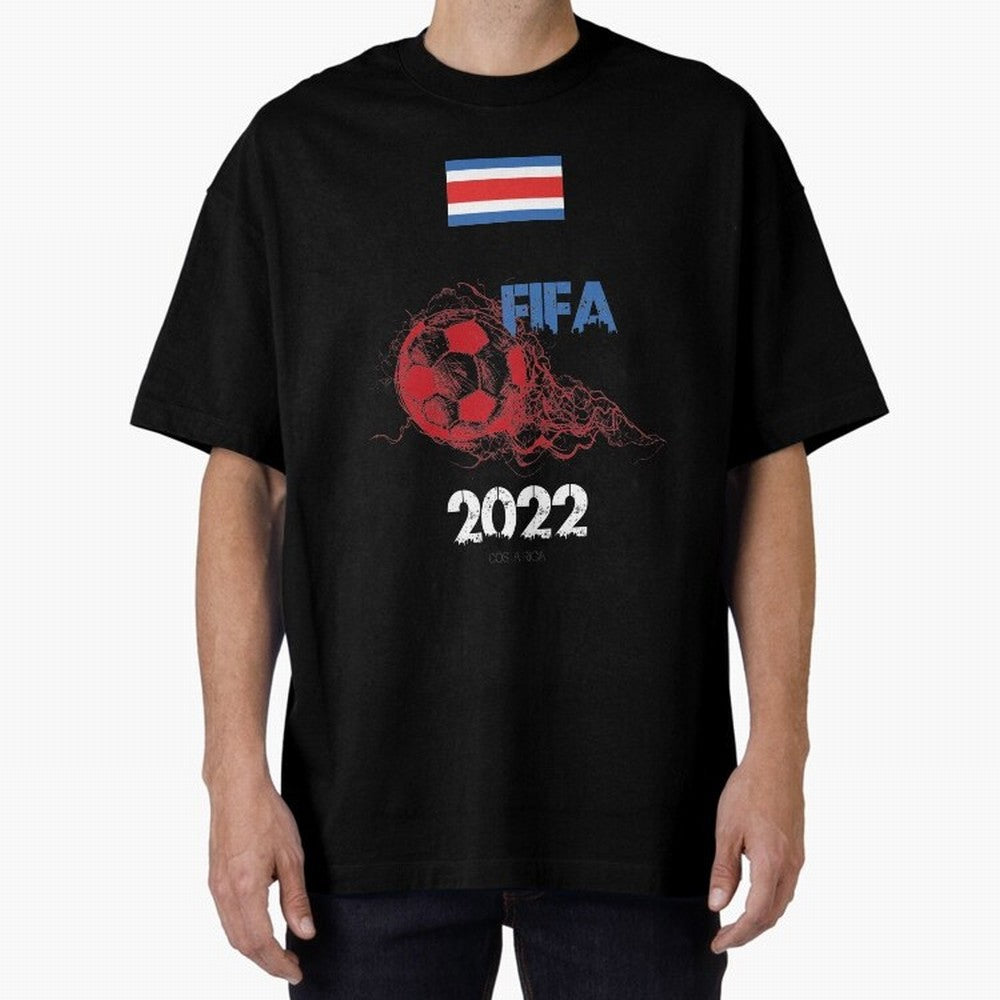 World Cup Qatar 2022 Costa Rica Oversized T-Shirt Make Your Look Match FIFA World Cup 2026 USA Canada Mexico Capturing Cristiano Ronaldo, Germany Energy, Sports Nostalgia, International Competition, Famous Players and Unforgettable Victories; Great