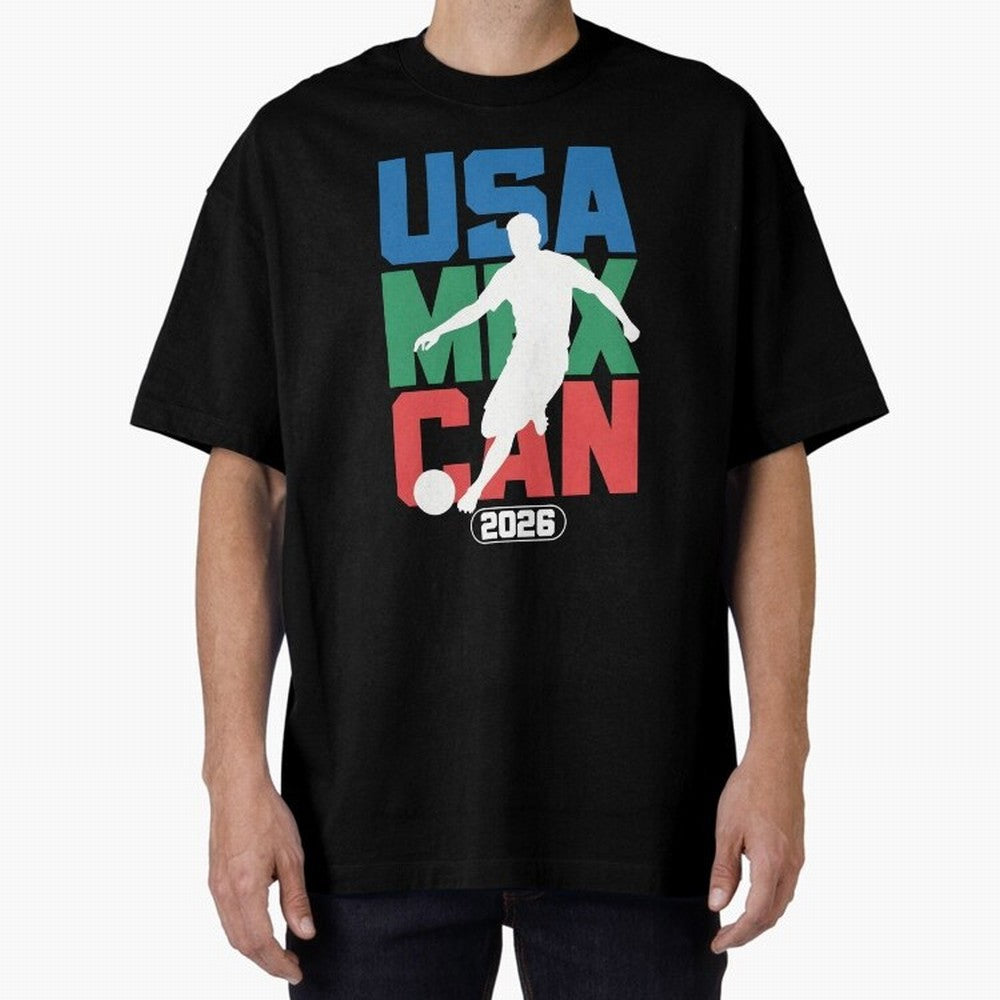 2026 World Cup USA, CAN, MEX Oversized T-Shirt Fuel Your Fan Pride for FIFA World Cup 2026 Made for CR7, England and Germany Energy, Sports Nostalgia, International Competition, Famous Players and Unforgettable Victories; Ideal for Fans Who Follow