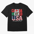 world cup 2026 hosts - canada mexico usa soccer fan Oversized T-Shirt Represent Football Lovers during FIFA World Cup 2026 Group Stage Spirit, Driven by Brazil, Portugal and Argentina, Cristiano Ronaldo, Haaland and CR7, Match Day Excitement,