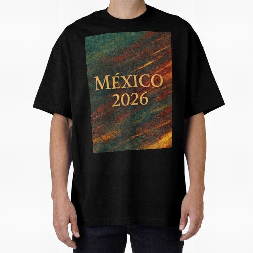 Mexico 2026 Arc of Color - Elegant and Luxury Design for Soccer Fans Oversized T-Shirt Carry Global Football Passion for FIFA World Cup 2026 Group Stage, Driven by Haaland, England and Germany, Supporter Pride, Iconic Celebrations, Legendary Names