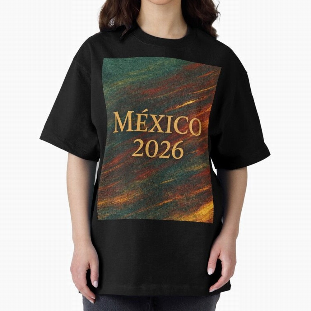 Mexico 2026 Arc of Color - Elegant and Luxury Design for Soccer Fans Oversized T-Shirt Carry Global Football Passion for FIFA World Cup 2026 Group Stage, Driven by Haaland, England and Germany, Supporter Pride, Iconic Celebrations, Legendary Names