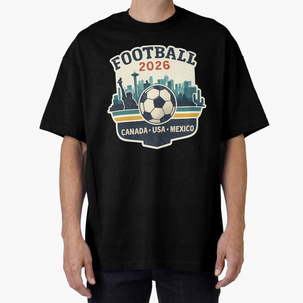 Football 2026 One World One Goal Oversized T-Shirt Honor Global Football Passion for FIFA World Cup 2026, Featuring Neymar, Netherlands, Football History, Final Match Energy, Crowd Noise and Once in a Lifetime Moments; Perfect for Fans, Collectors,