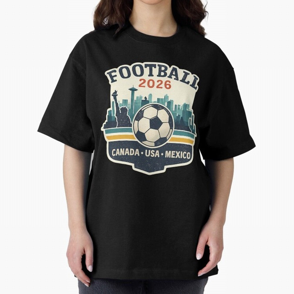 Football 2026 One World One Goal Oversized T-Shirt Honor Global Football Passion for FIFA World Cup 2026, Featuring Neymar, Netherlands, Football History, Final Match Energy, Crowd Noise and Once in a Lifetime Moments; Perfect for Fans, Collectors,