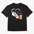 Football 2026 Hearts Colombia Sports Design Oversized T-Shirt Stand with FIFA World Cup 2026 USA Canada Mexico Centered on Haaland and Mbappe, Netherlands Energy, Goal Celebration Energy, Supporter Heritage, Football Icons and Worldwide Tournament