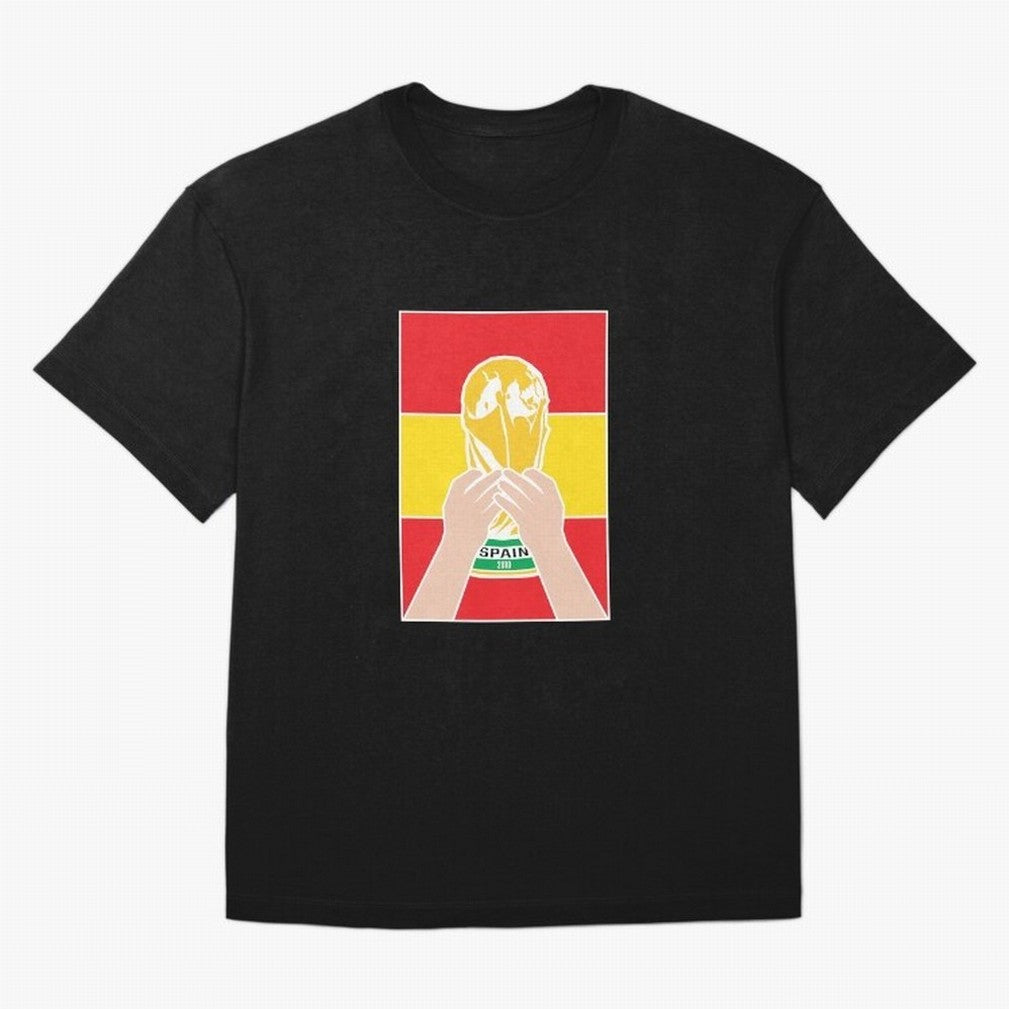 Champion Spain 2010 Oversized T-Shirt Capture the FIFA World Cup 2026 Group Stage Journey through Mbappe and Neymar Highlights, France and Portugal Pride, Vintage Soccer Flavor, Modern Football Stars, National Flags and Final Night Emotion; Ideal