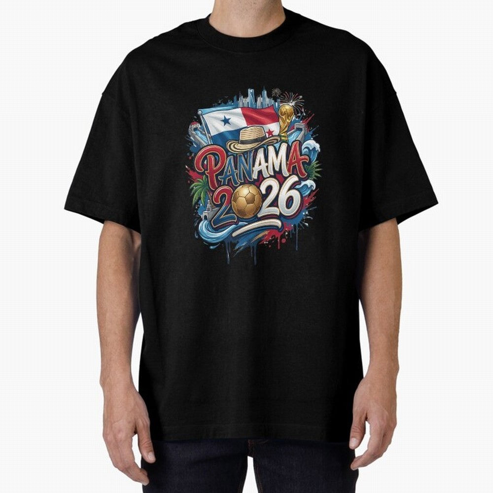 Panama World Cup 2026 Football Legacy Oversized T-Shirt Represent the Passion of FIFA World Cup 2026 USA Canada Mexico for Fans of CR7 and Messi and Brazil, Bringing Fan Favorite Moments, National Team Passion, Big Match Drama and Soccer History;