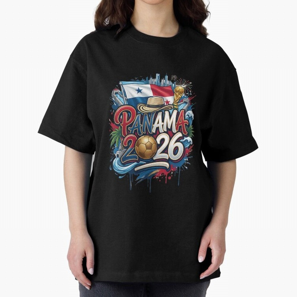 Panama World Cup 2026 Football Legacy Oversized T-Shirt Represent the Passion of FIFA World Cup 2026 USA Canada Mexico for Fans of CR7 and Messi and Brazil, Bringing Fan Favorite Moments, National Team Passion, Big Match Drama and Soccer History;