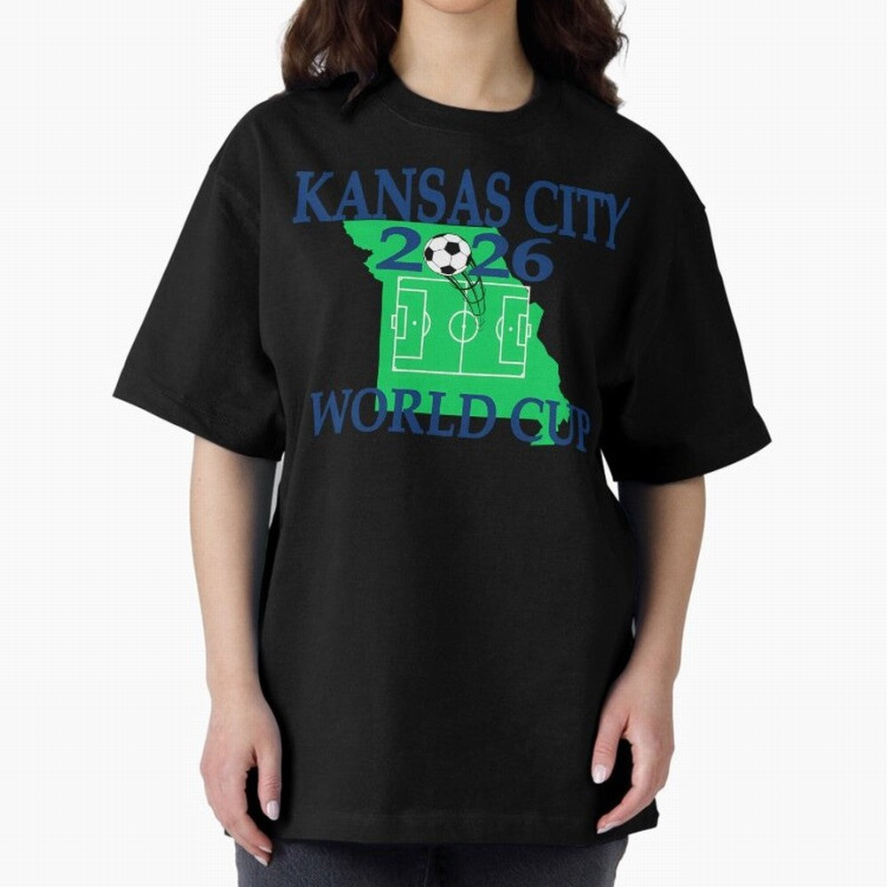 Kansas City 2026 world cup Oversized T-Shirt Feel the Trophy Chase of FIFA World Cup 2026 USA Canada Mexico Inspired by Messi, Portugal, Spain and Germany Energy, Retro Football Energy, Iconic Rivalries, Trophy Chase Drama and Stadium Atmosphere;